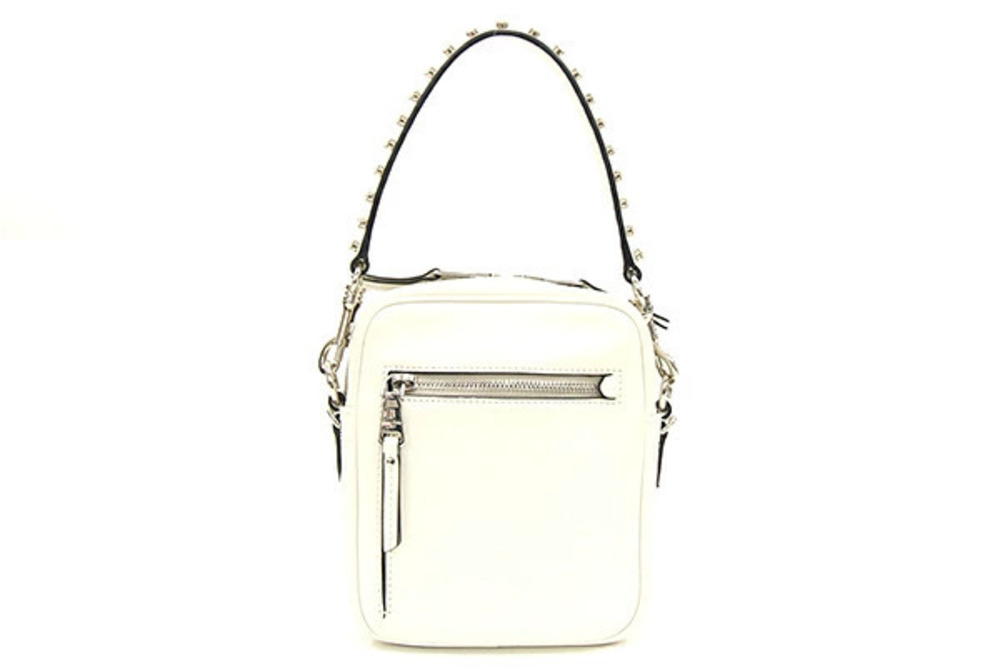 Miu Miu Crossbody Leather Shoulder Bag Handbag White Crystal Clutch White